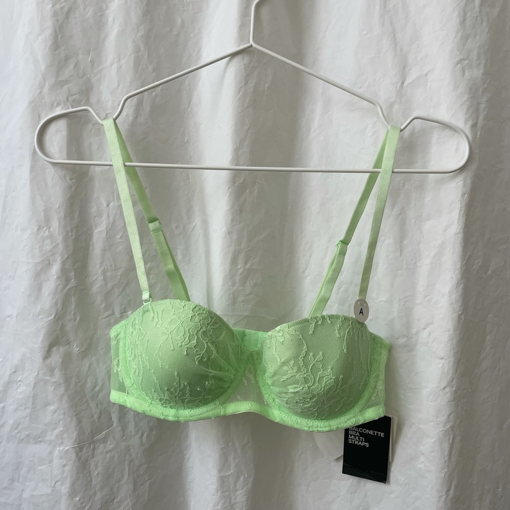 34A Neon Green Lace Bra